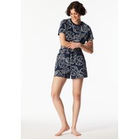 Hose kurz Statement-Druck blau-weiß - SCHIESSER 150 Years 34 von Schiesser