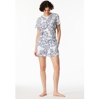 Hose kurz Statement-Druck weiß-blau - SCHIESSER 150 Years 44 von Schiesser