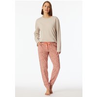 Hose lang Bündchen Blumen pfirsich - Mix+Relax 46 von Schiesser