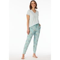 Hose lang Bündchen Palmen Inseln jade - Mix+Relax 40 von Schiesser