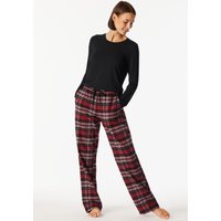 Hose lang Flanell Organic Cotton Karos multicolor - Mix+Relax 44 von Schiesser