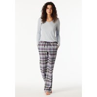 Hose lang Flanell Organic Cotton Karos multicolor - Mix+Relax 44 von Schiesser