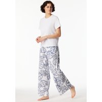Hose lang Statement-Druck weiß-blau - SCHIESSER 150 Years 36 von Schiesser