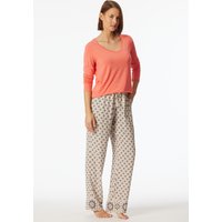 Hose lang Webware Blumen grau-jaspe - Mix+Relax 48 von Schiesser