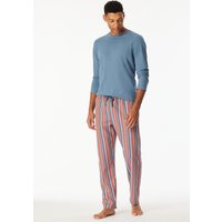 Hose lang Webware hellrot gestreift - Mix+Relax 48 von Schiesser