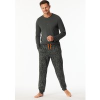 Hose lang dunkelgrün bedruckt - Mix+Relax 58 von Schiesser