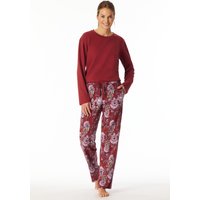 Hose lang dunkelrot gemustert - Mix+Relax 48 von Schiesser