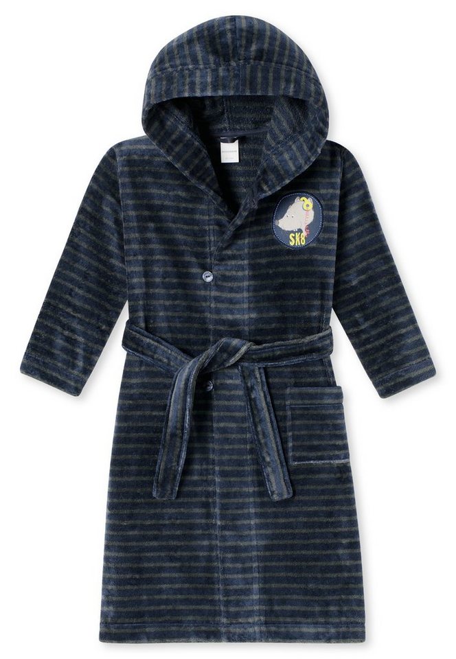 Schiesser Kinderbademantel Rat Henry, Baumwolle, Kapuze, Knöpfe von Schiesser