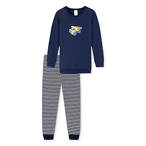 Schiesser Jungen Schlafanzug Set Pyjama Lang - 100% Organic Bio Baumwolle - Größe 92 Bis 140 Pyjamaset, Dunkelblau_173449, 116 von Schiesser