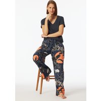 Loungehose lang Viskose Palmenprint multicolor - Mix+Relax 38 von Schiesser