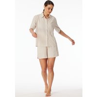 Pyjama kurz Webware Streifen grau-jaspe - selected! premium 48 von Schiesser