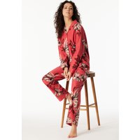 Pyjama lang Flanell Blumen beere - Comfort Interlock 42 von Schiesser