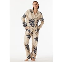 Pyjama lang Flanell Blumen macchiato - Comfort Interlock 38 von Schiesser