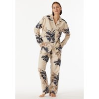 Pyjama lang Flanell Blumen macchiato - Comfort Interlock 46 von Schiesser
