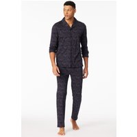 Pyjama lang Interlock kohle gemustert - Fine Interlock 52 von Schiesser