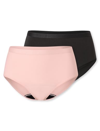 SCHIESSER Damen Periodenunterwäsche 2er Pack - Größe 44-46 Gemischt - Slip aus recycelter Mikrofaser - 12h Auslaufschutz, atmungsaktiv, & geruchsneutral - bei starker Periode & Wochenbett von Schiesser