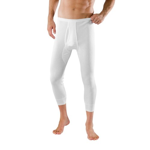 SCHIESSER Herren 3/4 Long Pant doppelripp 2er Pack, Farbe:Weiß (100);Größe:5/M von Schiesser