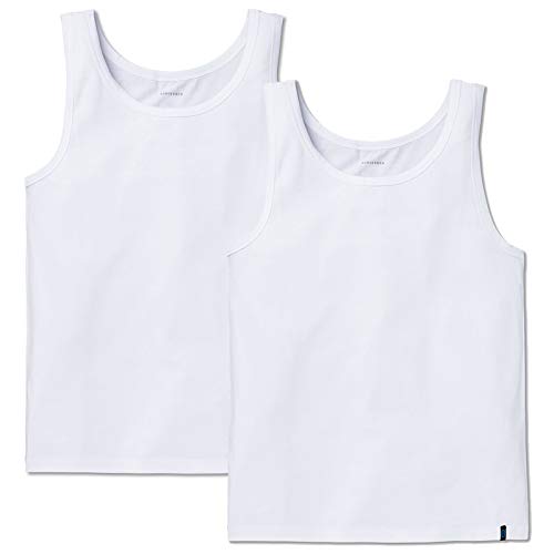 Schiesser Herren Achsel Shirt 95/5 2er Pack, Farbe:Weiß (100);Größe:4/S von Schiesser