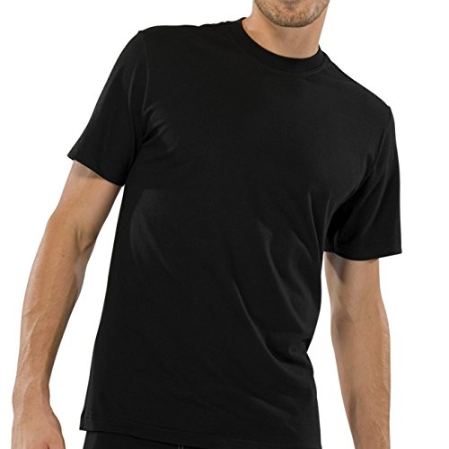 Schiesser Herren Rundhals T-Shirt Americans-T-Shirt 4er Pack, Farbe:Schwarz (000);Größe:5/M von Schiesser