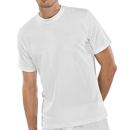 Schiesser Herren Rundhals T-Shirt Americans-T-Shirt 4er Pack, Farbe:Weiß (100);Größe:5/M von Schiesser