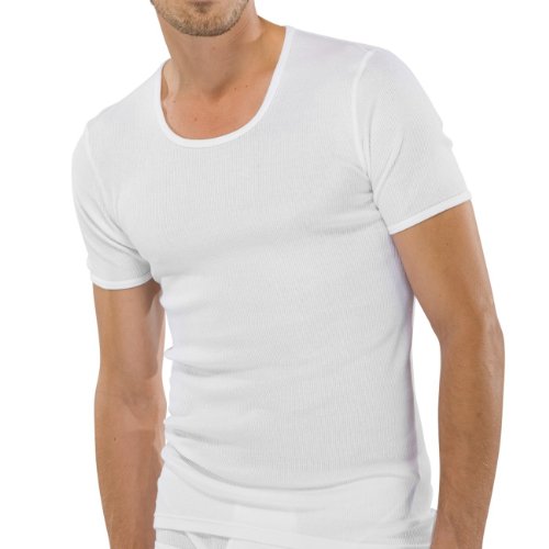 SCHIESSER Herren T-Shirt doppelripp 2er Pack, Farbe:Weiß (100);Größe:14/6XL von Schiesser