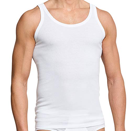 Schiesser® 4er - Pack Herren Unterhemden, Achselhemden, Tank Top, Weiß, Gr. 5, 6, 7, 8, 9, Neu (8 / (XXL)) von Schiesser