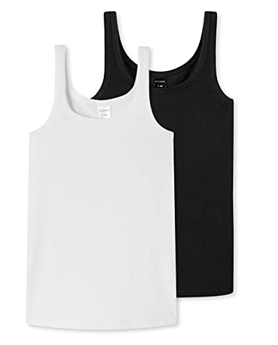 Schiesser 173528 Tank Top 2er Pack 95/5 Black-White Mixed 164 von Schiesser