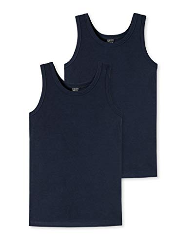 Schiesser 173538 Unterhemden 2er Pack 95/5 Night Blue 152 von Schiesser