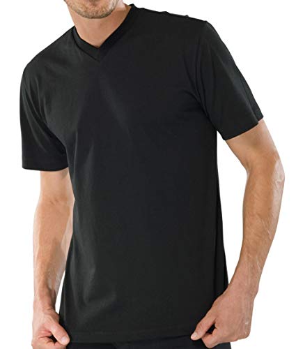 Schiesser 2 Stück American T-Shirt V-Ausschnitt Herren T-Shirt V-Neck - Schwarz: Größe: XXXL (Gr.9) von Schiesser