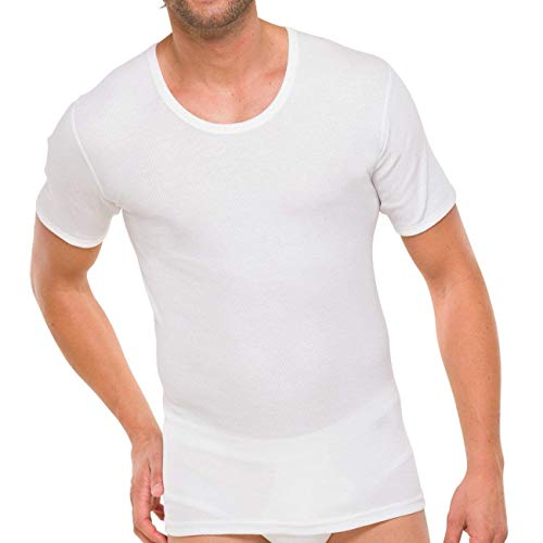 Schiesser 2er Pack Herren Unterhemden 1/2 Arm Baumwolle Doppelripp M-XXXL - Weiß: Größe: 8 (Gr. XX-Large) von Schiesser