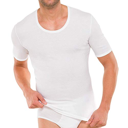 Schiesser 2er Pack Herren Unterhemden 1/2 Arm Baumwolle Feinripp M-XXXL - Weiß: Größe: 9 (Gr. XXX-Large) von Schiesser