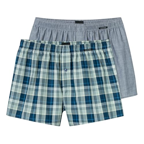 Schiesser 2er Pack Herren Unterhosen Boxershorts, Farbe:Mehrfarbig, Größe:L, Artikel:-920 blau Multi von Schiesser