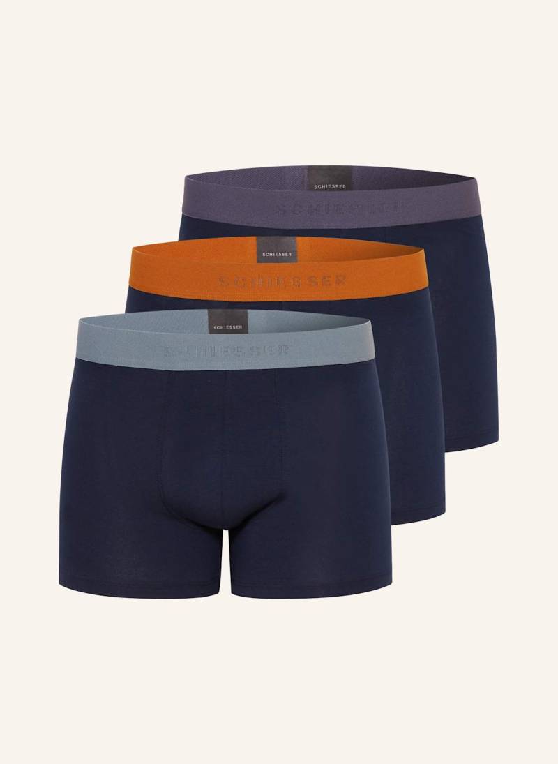 Schiesser 3er-Pack Boxershorts 95/5 blau von Schiesser
