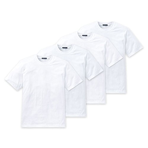 Schiesser 4er Pack American T-Shirt Rundhals Unterhemd - 008150 (5 (M), 4 X Weiß) von Schiesser