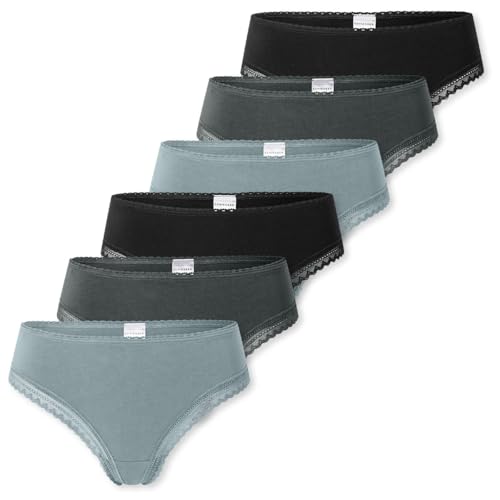 Schiesser - 95/5 Modern Cotton - String - 6er Pack (42 Schwarz/grün) von Schiesser