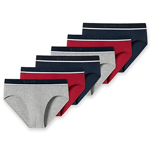 Schiesser - 95/5 Organic Cotton - Rio-Slip/Unterhose - 6er Pack (4 Grau/Rot/Blau) von Schiesser