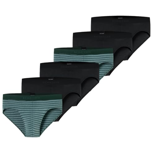 Schiesser - 95/5 Organic Cotton - Rio Slip/Unterhose - 6er Pack (5 Schwarz/Grün) von Schiesser