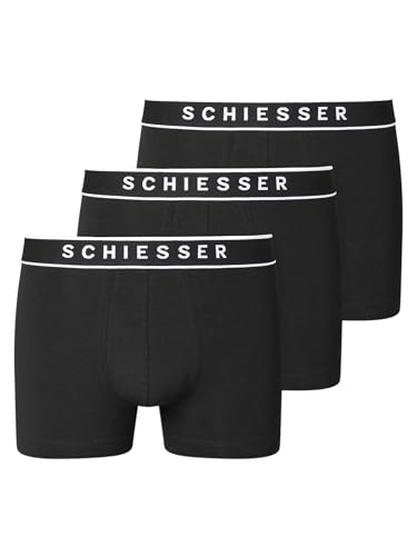 Schiesser Herren 3 PACK Boxershorts Bio Baumwolle Multipack - 95/5 Organic, schwarz_173983, 4/ S von Schiesser