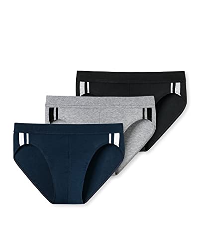 Schiesser - 95/5 Stretch - Rio-Slip - 173815 - 3er Pack (8 Grau / Schwarz / Blau) von Schiesser