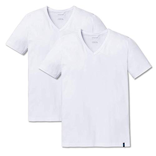 Schiesser 95/5 T-Shirt Kurzarm V-Ausschnitt (7 (XL), 2 X Weiß (100)) von Schiesser
