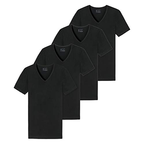Schiesser - 95/5 - T-Shirt mit V-Ausschnitt - 173982-4er Spar-Pack (4 Schwarz) von Schiesser