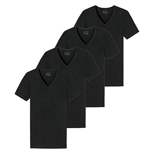 Schiesser - 95/5 - T-Shirt mit V-Ausschnitt - 173982-4er Spar-Pack (5 Schwarz) von Schiesser