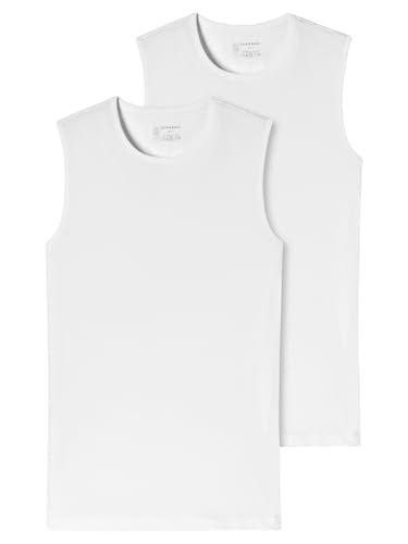 Schiesser Herren 2 Pack Unterhemd Rundhals Mit Breiter Schulter - 95/5 Organic Unterwäsche, Weiss_173980, XXL EU von Schiesser