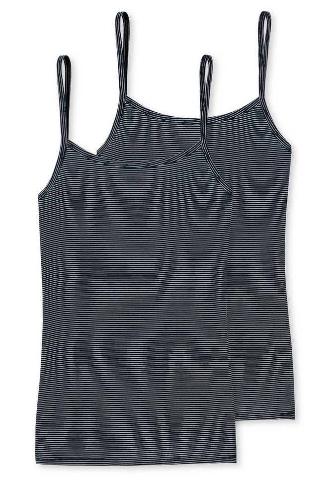 Schiesser Unterhemd Modal Essentials (2er Pack) Single Jersey, schmale Träger, feine Streifen von Schiesser