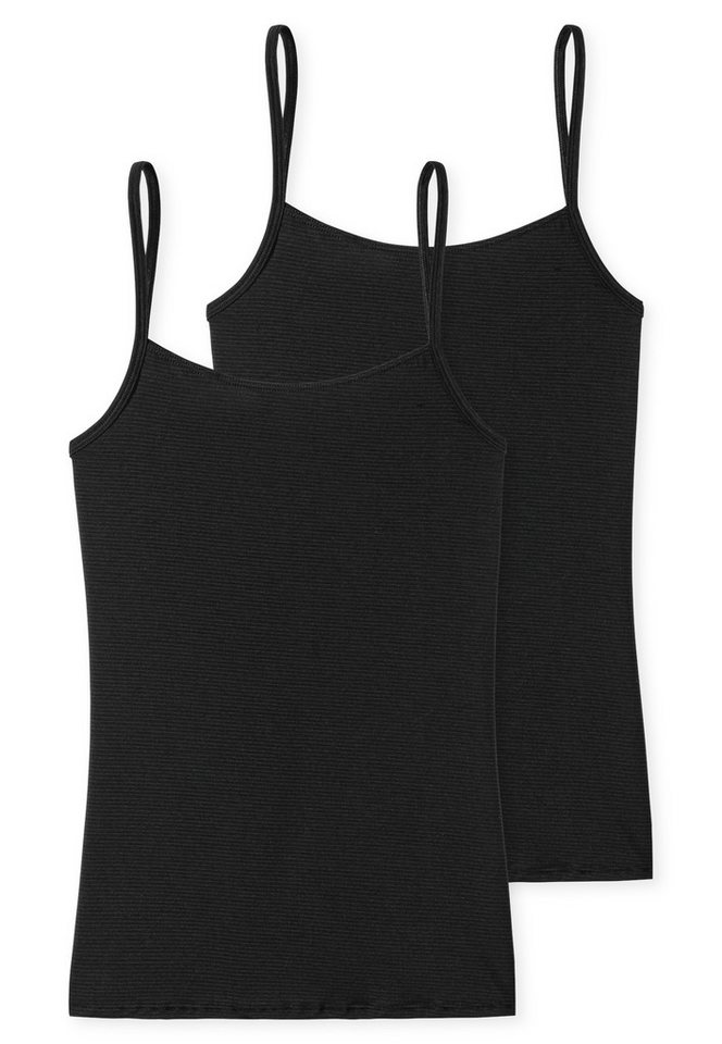 Schiesser Unterhemd Modal Essentials (2er Pack) Single Jersey, schmale Träger, feine Streifen von Schiesser