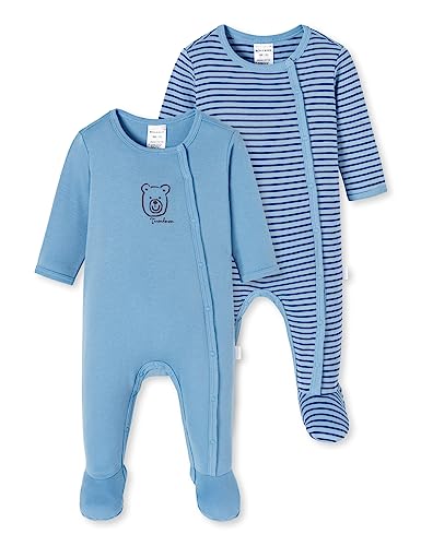 Schiesser Baby-Jungen 2PACK Strampler mit Fuß Bio Baumwolle-Made in Europe Kleinkind-Schlafanzüge, Mehrfarbig, 92 von Schiesser