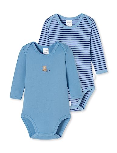 Schiesser Baby-Jungen 2pack Bodies Langarm Bio Baumwolle-Made in Europe Kleinkind Unterwäsche-Satz, Mehrfarbig, 68 von Schiesser