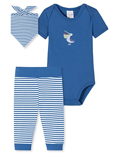 Schiesser Baby-Jungen Set Kleinkind Unterwäsche-Satz, blau weiß Gemustert, 80 von Schiesser