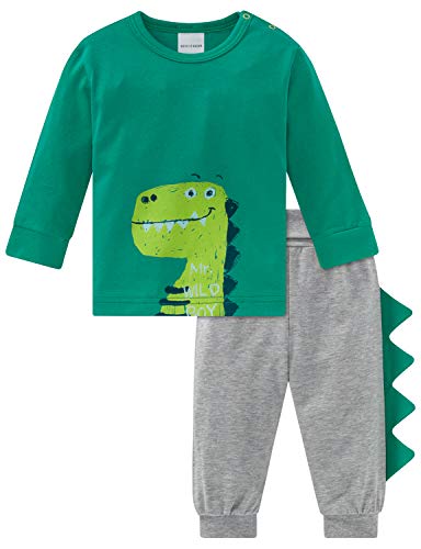 Schiesser Baby-Jungen Supersaurus Anzug lang 2-teilig Zweiteiliger Schlafanzug, Grün (Grün 700), 62 (Herstellergröße: 062) von Schiesser