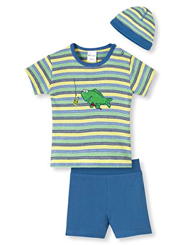 Schiesser Baby - Jungen kurzer Schlafanzug Kurz Zweiteiler mit Mütze - 142351, Größe Kinder:80, Farbe:Sortiert von Schiesser